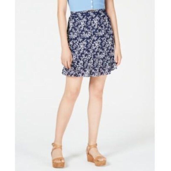 Size XS Maison Jules Womens Floral Flounce A-Line Skirt - Picture 1 of 2